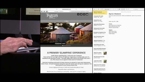 Zwei Apps lassen sich in der Splitscreen-Ansicht nebeneinander &ouml;ffnen. (Bild: Apple/Screenshot: Golem.de)
